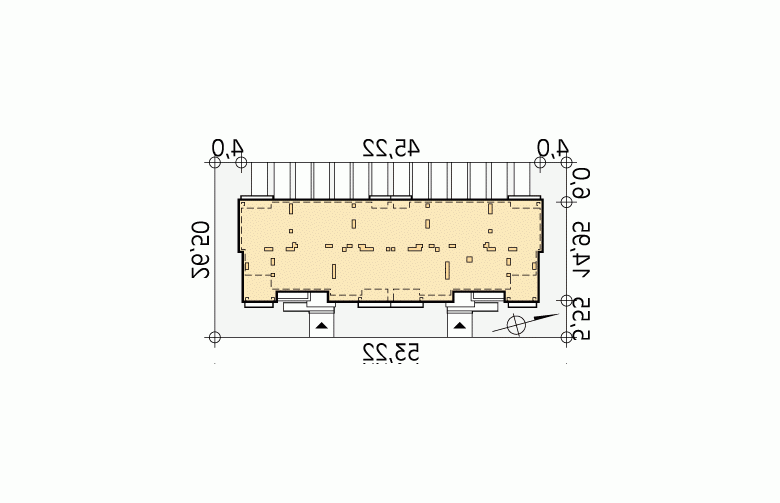 Projekt domu szkieletowego Akant - Usytuowanie - wersja lustrzana