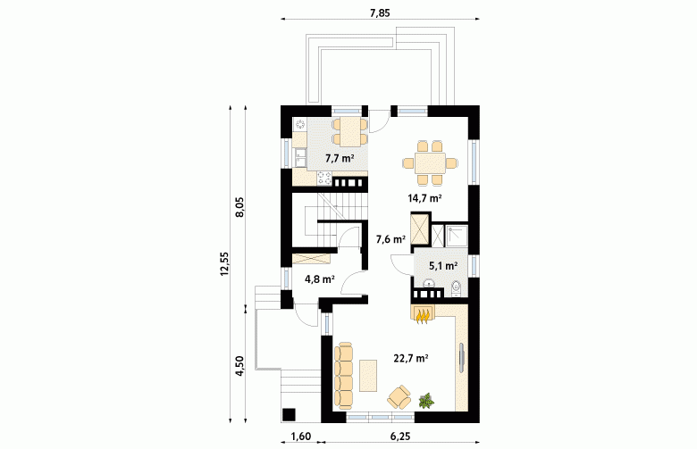 Projekt domu parterowego Agawa - 