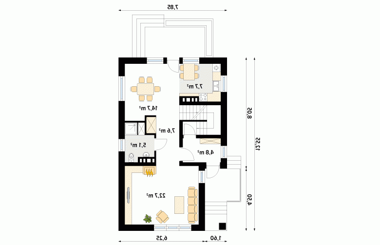 Projekt domu parterowego Agawa - 