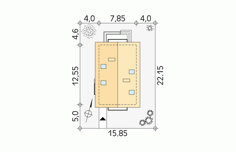 Projekt domu parterowego Agawa - Usytuowanie