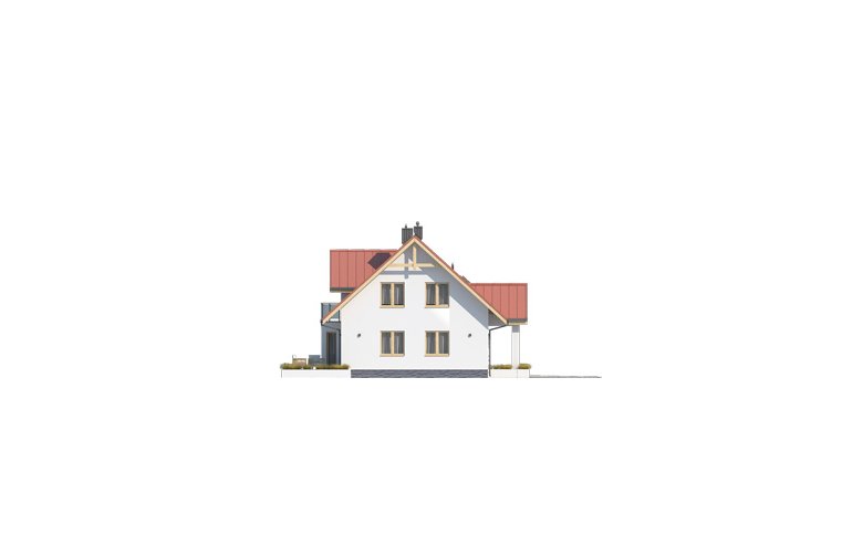 Projekt domu tradycyjnego Pliszka - elewacja 2