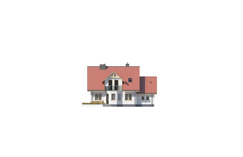 Projekt domu tradycyjnego Pliszka - elewacja 3