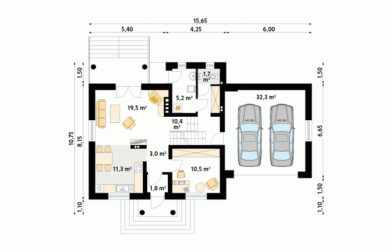 Projekt domu tradycyjnego Pik 2 - 