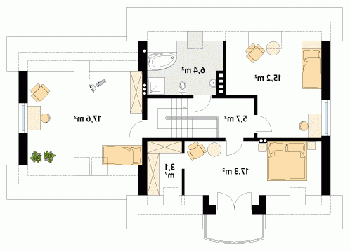 Rzut projektu Pik 2 - wersja lustrzana