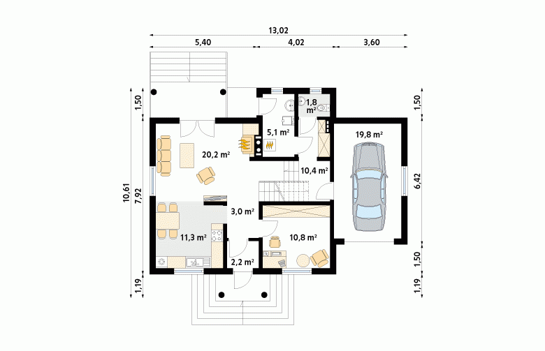 Projekt domu tradycyjnego Pik dr-T - 