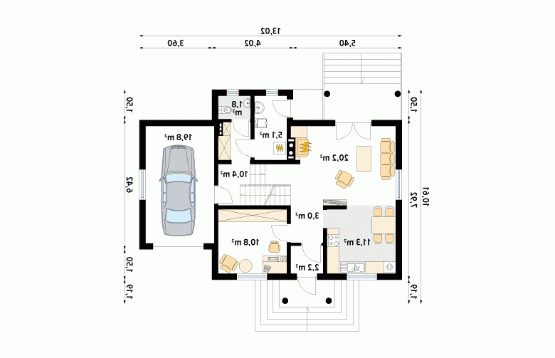 Projekt domu tradycyjnego Pik dr-T - 