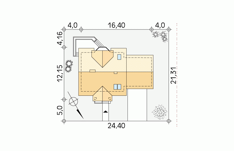 Projekt domu tradycyjnego Pliszka 3 - Usytuowanie