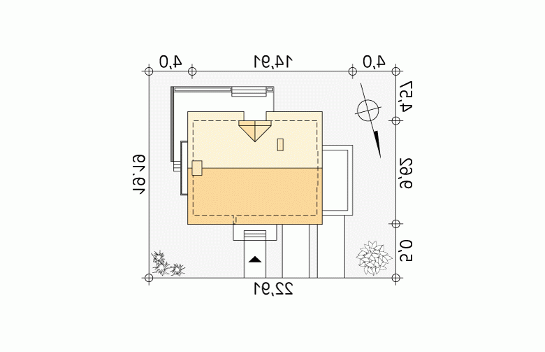 Projekt domu tradycyjnego Kawka 4 - Usytuowanie - wersja lustrzana