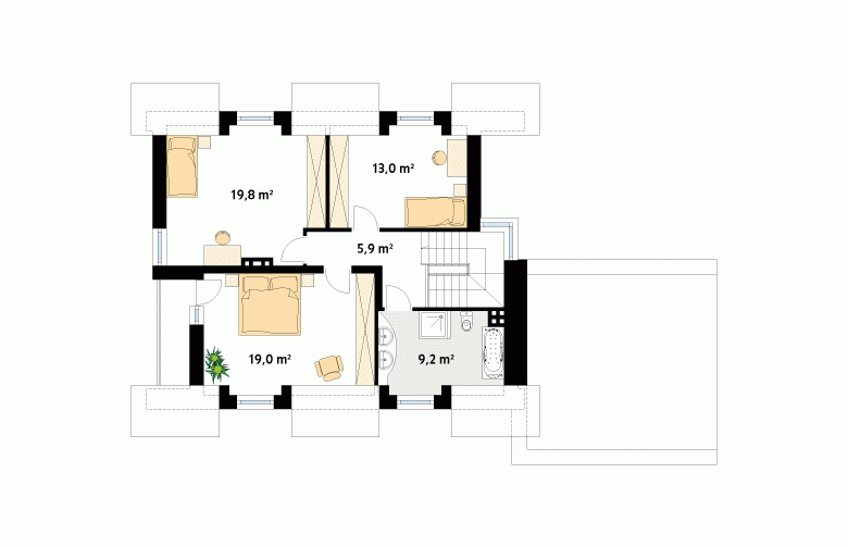 Projekt domu tradycyjnego Kwarc 2 - 