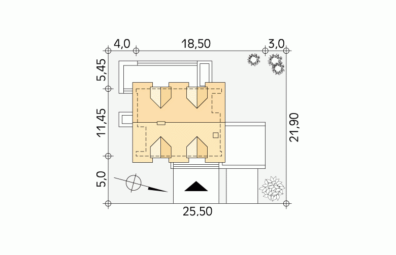 Projekt domu tradycyjnego Kwarc 2 - Usytuowanie