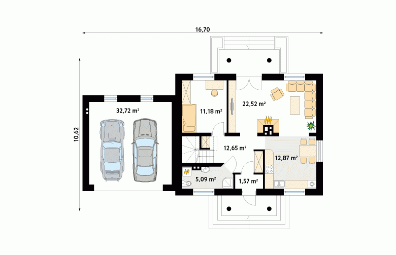 Projekt domu tradycyjnego Azalia 3 - 