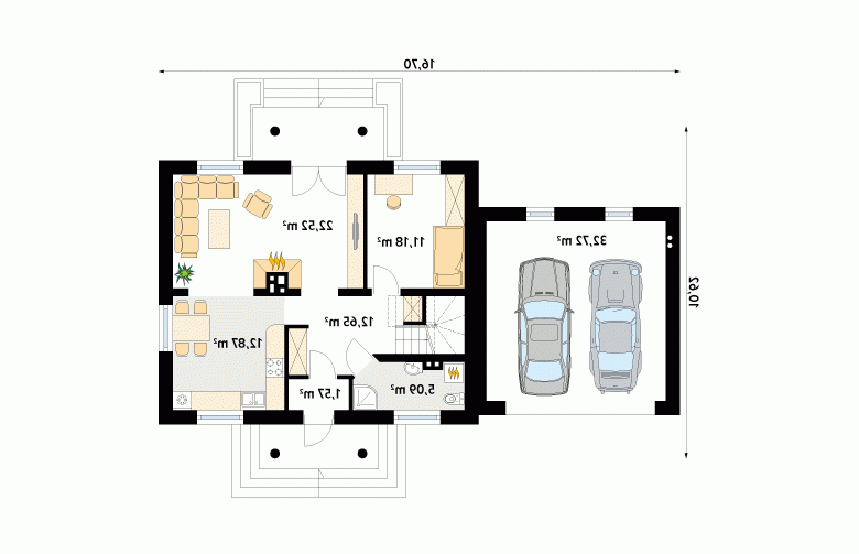 Projekt domu tradycyjnego Azalia 3 - 