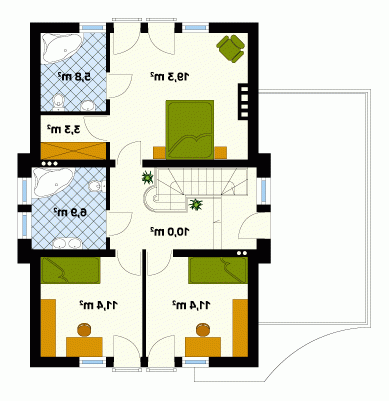 Rzut projektu Szafir - wersja lustrzana