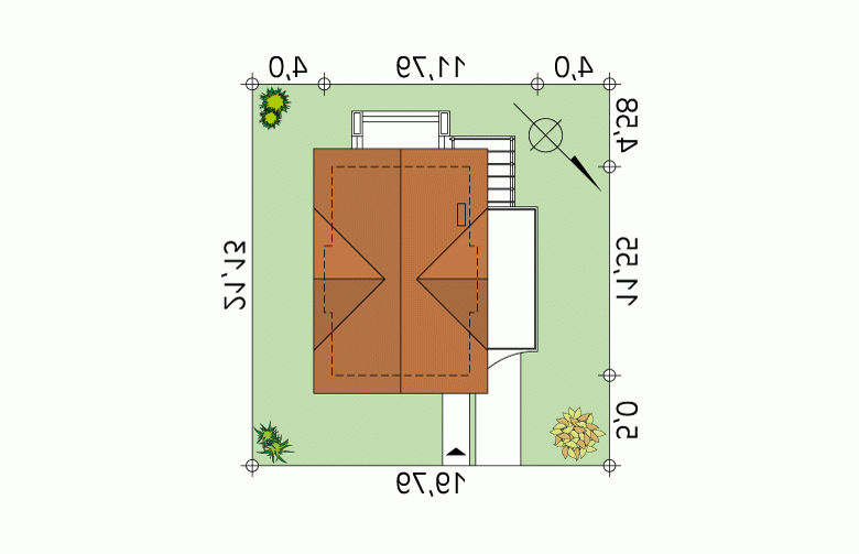 Projekt domu wielorodzinnego Szafir - Usytuowanie - wersja lustrzana