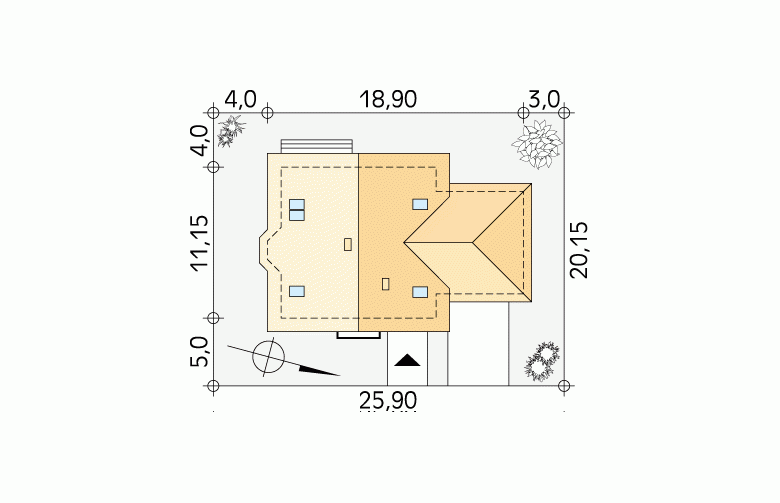 Projekt domu tradycyjnego Caro 3 - Usytuowanie