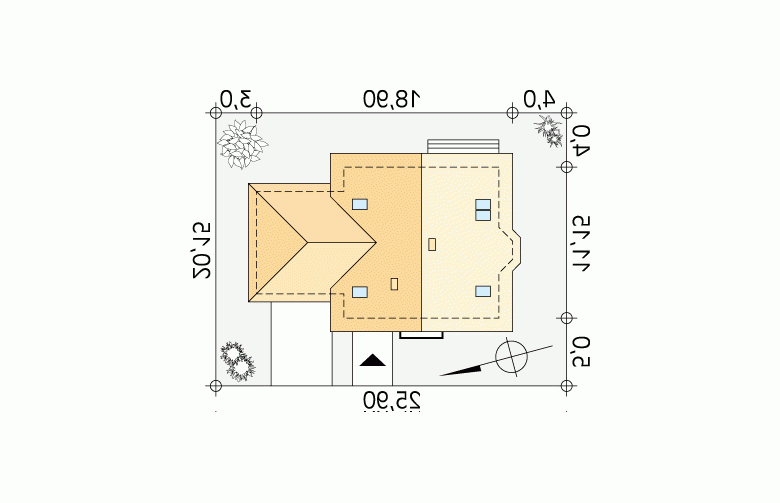 Projekt domu tradycyjnego Caro 3 - Usytuowanie - wersja lustrzana