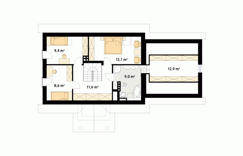 Projekt domu tradycyjnego Sójka 3 - 