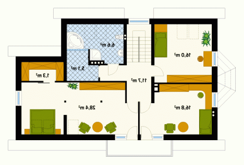 Rzut projektu Rubin 2 - wersja lustrzana