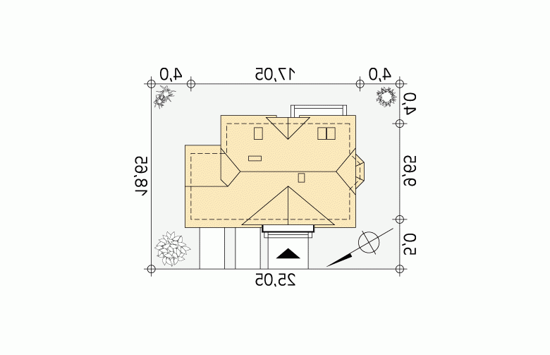 Projekt domu tradycyjnego Rubin 2 - Usytuowanie - wersja lustrzana