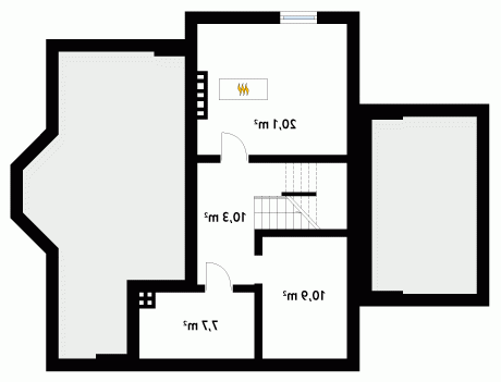 Rzut projektu Wilga 4 - wersja lustrzana