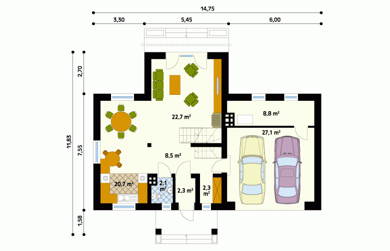 Projekt domu tradycyjnego Alka 2 - 