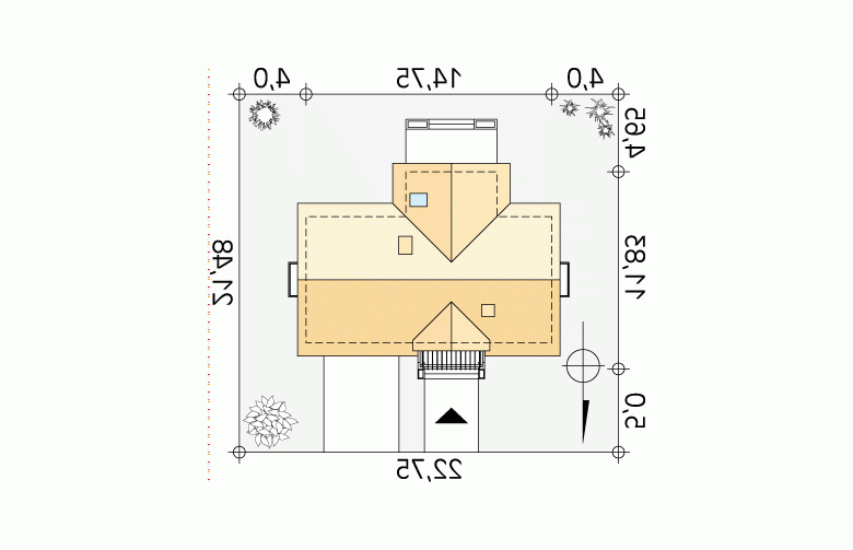 Projekt domu tradycyjnego Alka 2 - Usytuowanie - wersja lustrzana