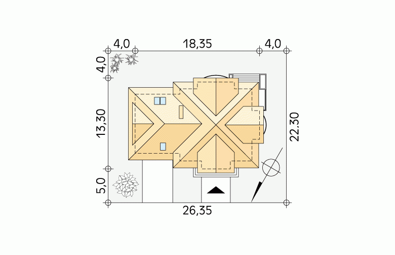 Projekt domu tradycyjnego Bachus 9 - Usytuowanie