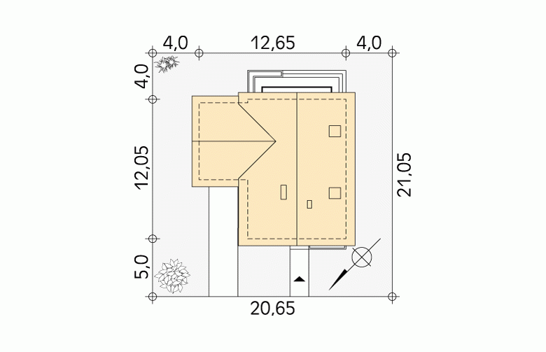 Projekt domu parterowego Bluszcz - Usytuowanie