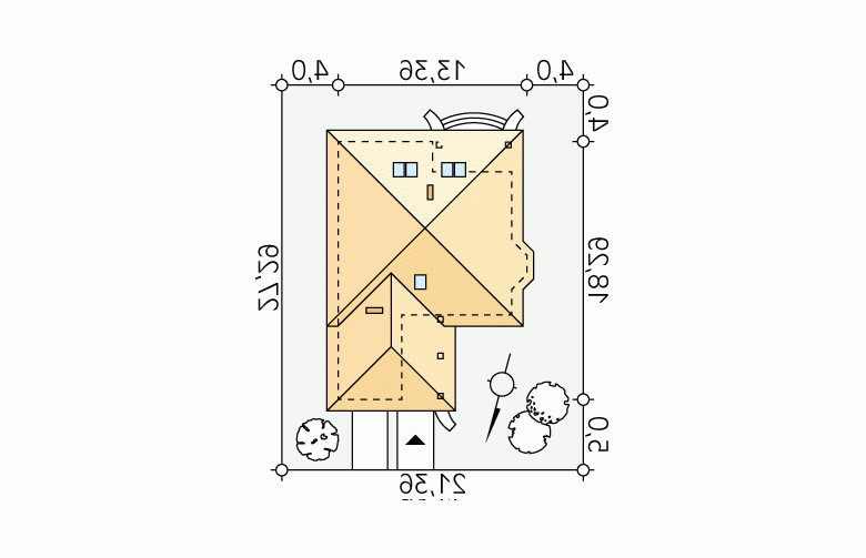 Projekt domu wielorodzinnego Beta 2 - Usytuowanie - wersja lustrzana