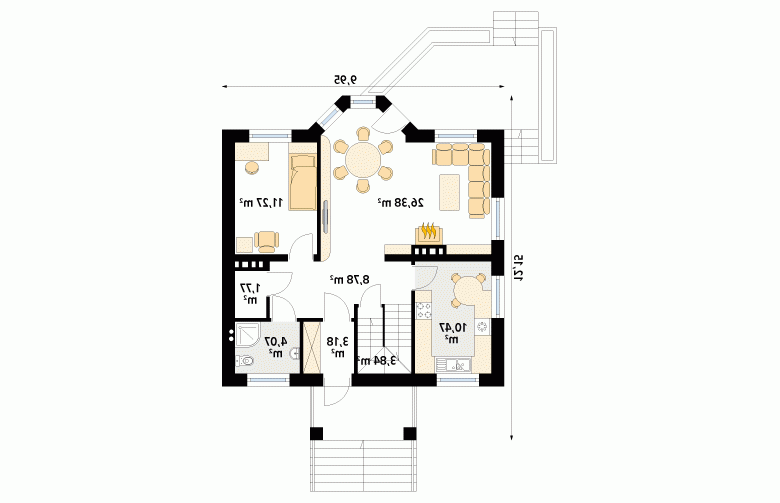 Projekt domu tradycyjnego Pliszka 4 - 