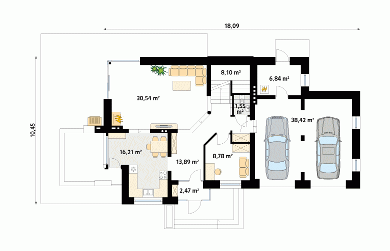 Projekt domu tradycyjnego Amber 2 - 