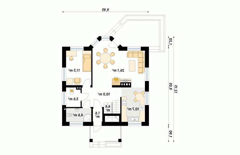 Projekt domu tradycyjnego Pliszka 2 - 