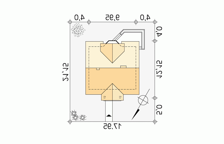 Projekt domu tradycyjnego Pliszka 2 - Usytuowanie - wersja lustrzana