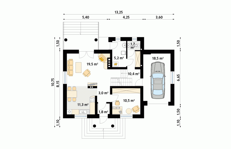 Projekt domu parterowego Pik - 