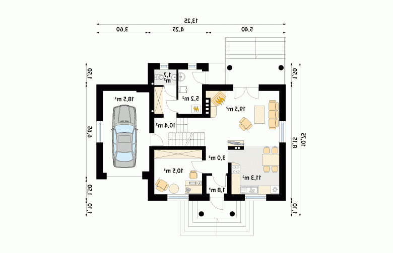 Projekt domu parterowego Pik - 