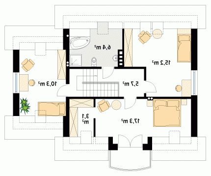 Rzut projektu Pik - wersja lustrzana