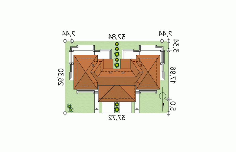 Projekt domu bliźniaczego Arizona 4 - Usytuowanie - wersja lustrzana