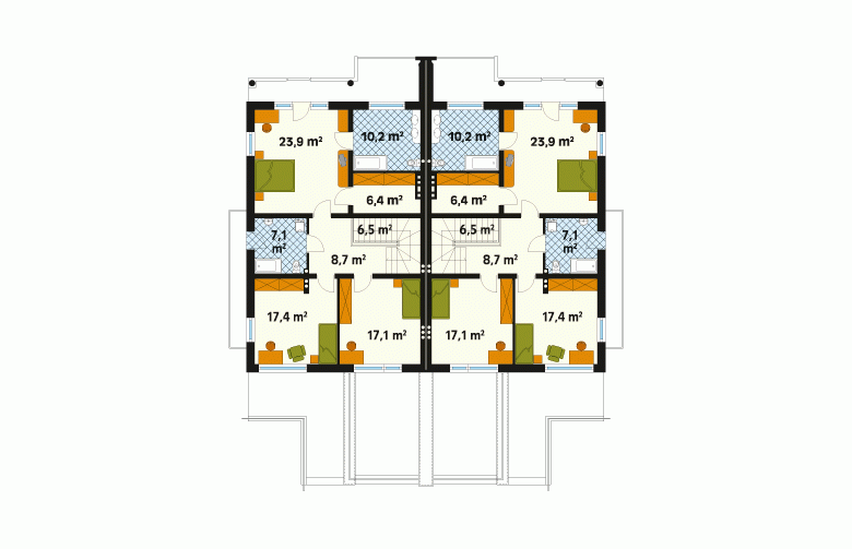 Projekt domu bliźniaczego Larus - 