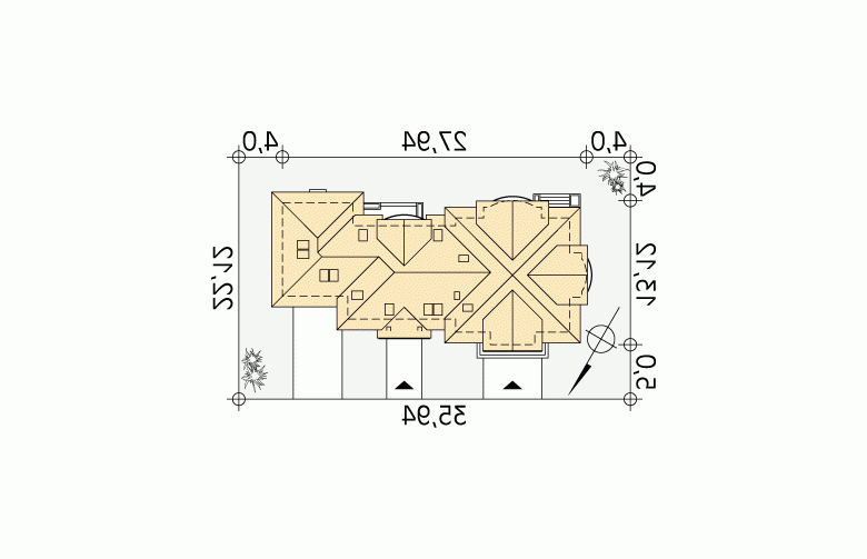 Projekt domu wielorodzinnego Atol - Usytuowanie - wersja lustrzana