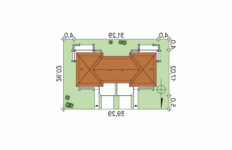 Projekt domu bliźniaczego Largo - Usytuowanie - wersja lustrzana