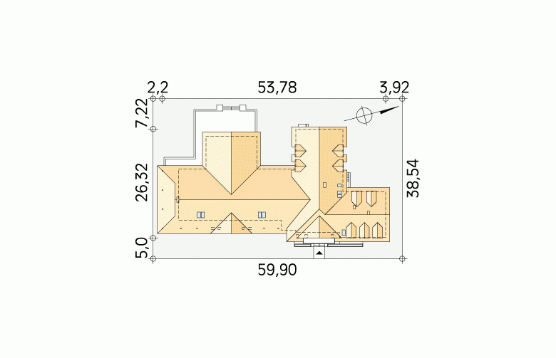 Projekt dworku Cykada 4 - Usytuowanie