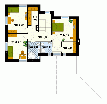 Rzut projektu Arizona 3 - wersja lustrzana