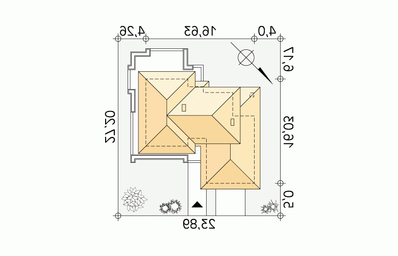 Projekt domu szkieletowego Arizona 3 - Usytuowanie - wersja lustrzana