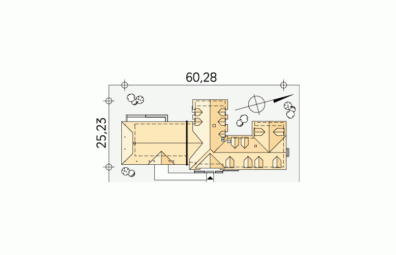 Projekt dworku Cykada 3 - Usytuowanie