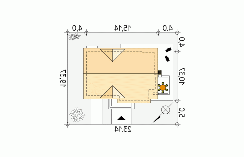 Projekt domu tradycyjnego Amber - Usytuowanie - wersja lustrzana