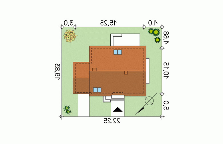 Projekt domu wielorodzinnego Hiacynt 2 - Usytuowanie - wersja lustrzana