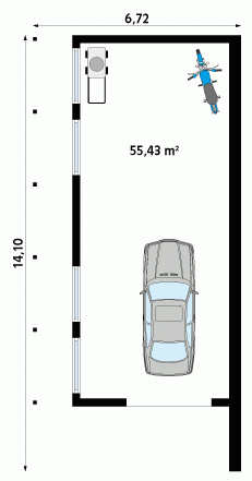 Rzut projektu Garaż G13