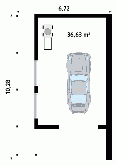 Rzut projektu Garaż G11