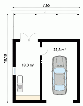 Rzut projektu Garaż G9