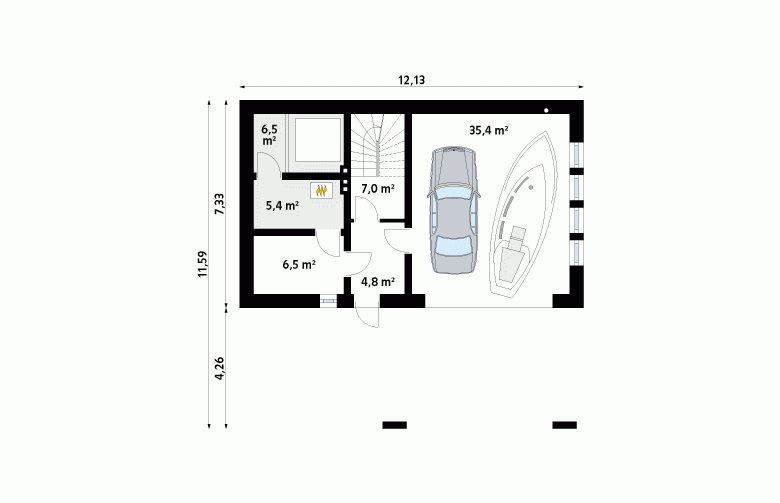 Projekt domu letniskowego Rybitwa - 